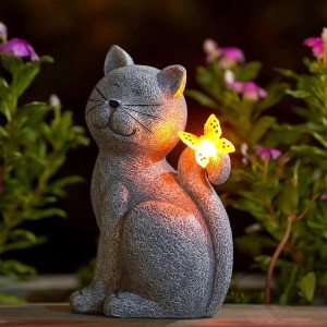 Solar Cat with Butterfly